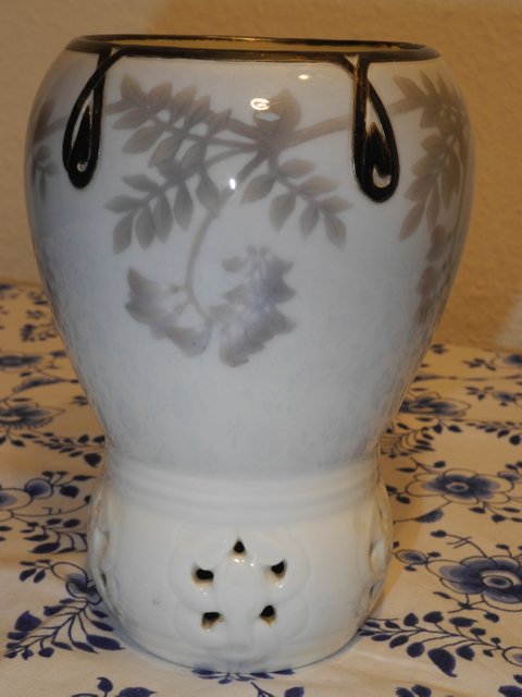 Floral vase with silver mount