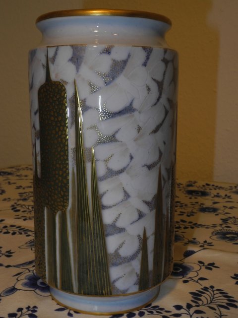 Reed Spadix and moths vase by Anna Jörgensen