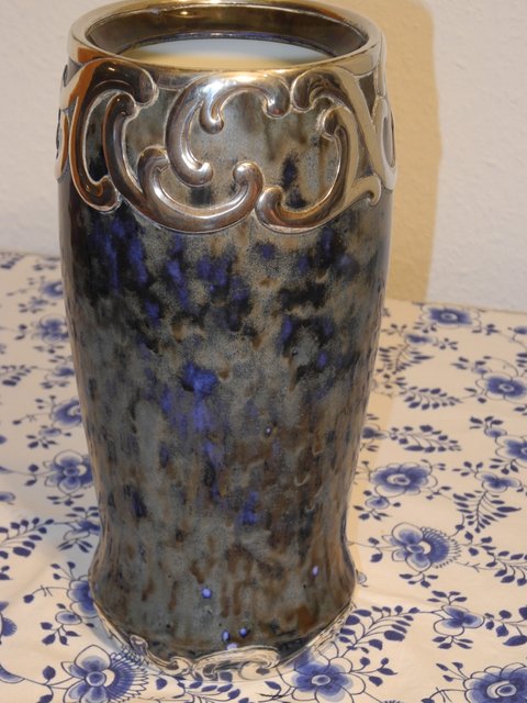 B&G - Chrystal Glaze&Silver Mount vase