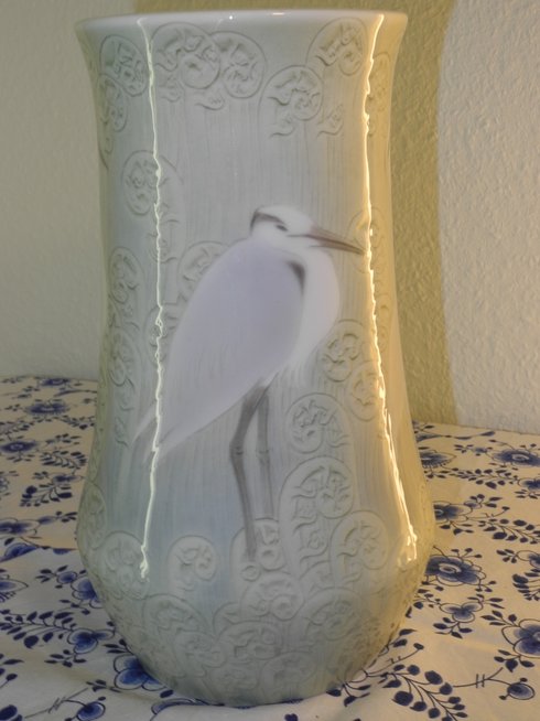 Heron and Fern Vase