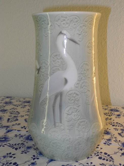 Heron and Fern vase
