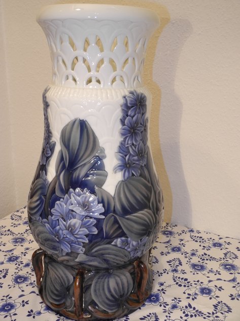 Blue Bugle Vase
