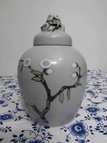 Lidded Vase with Idealized blossoms