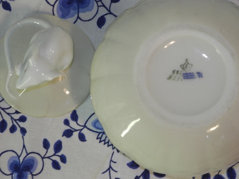 Mouse on pumpkin lidded bowl