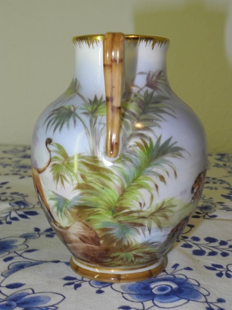 Pre Art nouveau tiger&lion vase