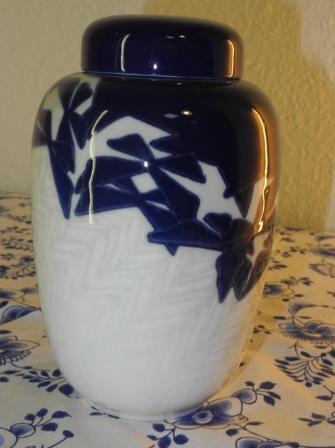 Lidded Art Nouveau Style Vase