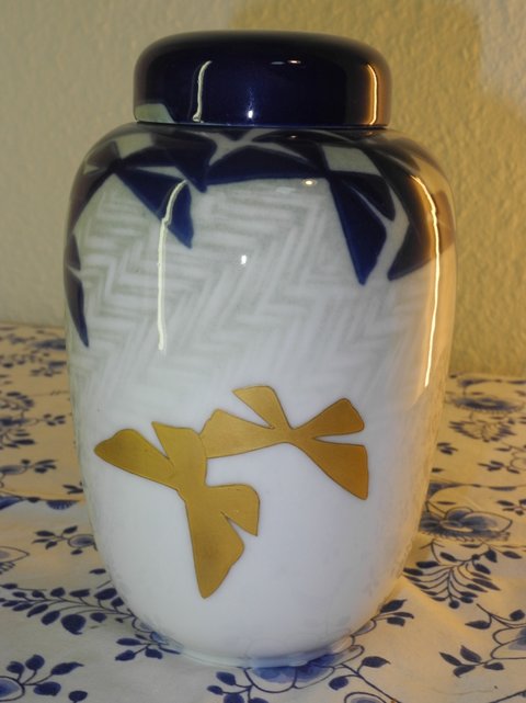 Lidded Art Nouveau Style Vase