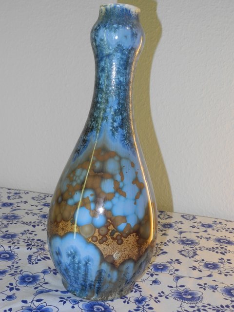 Vase lamp body crystallin glaze